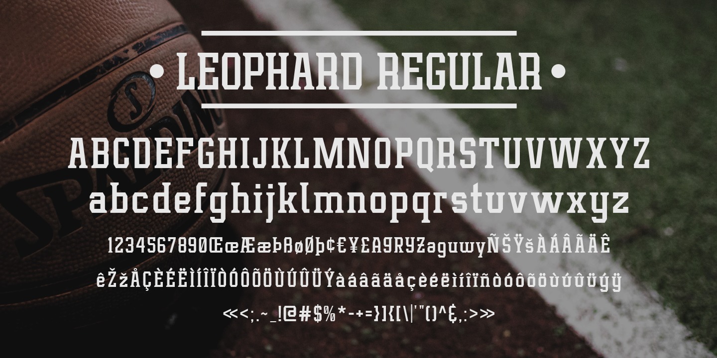 Przykład czcionki Leophard Bold Inline